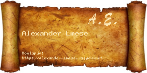 Alexander Emese névjegykártya